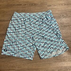 Under Armour Blue and White Swim Trunks